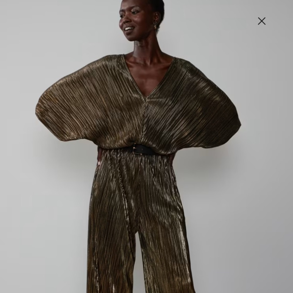 Gold Wide Leg Jumpsuit NWOT